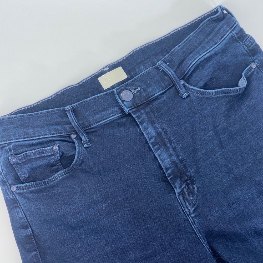 Mother Flared Jeans Dark Indigo High Rise Stretch Denim Size 31
